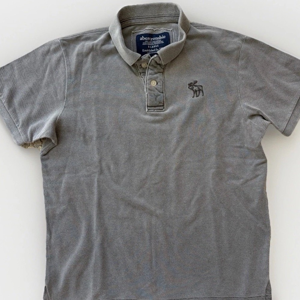 Abercrombie Y2K Short Sleeve Polo Shirt Teen Sz XL Pique Cotton Vintage Preppy
